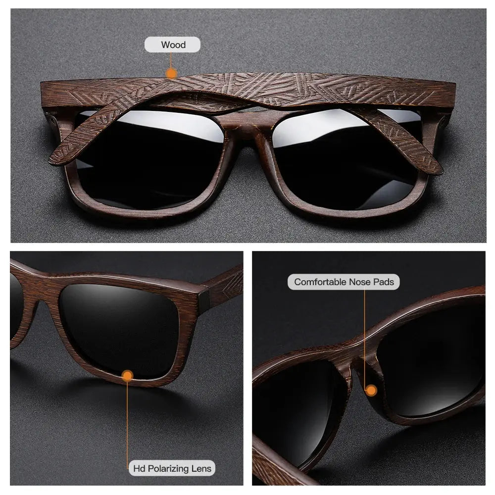 GM Natural Bamboo Wooden Sunglasse MAWIS