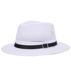 Men's British jazz hat breathable mesh hat outdoor sun protection sun hat summer hat linen big hat MAWIS