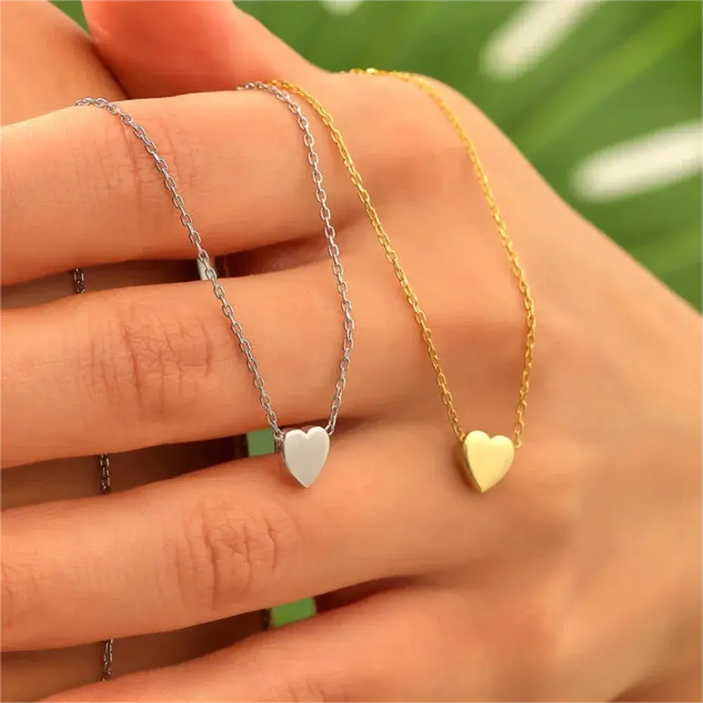 Collier cœur minimaliste doré acier inoxydable zircon MAWIS