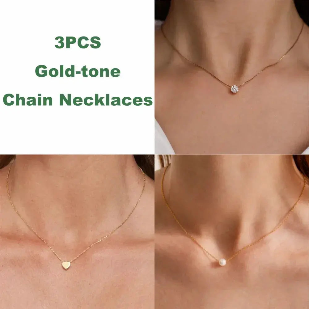 Collier cœur minimaliste doré acier inoxydable zircon MAWIS