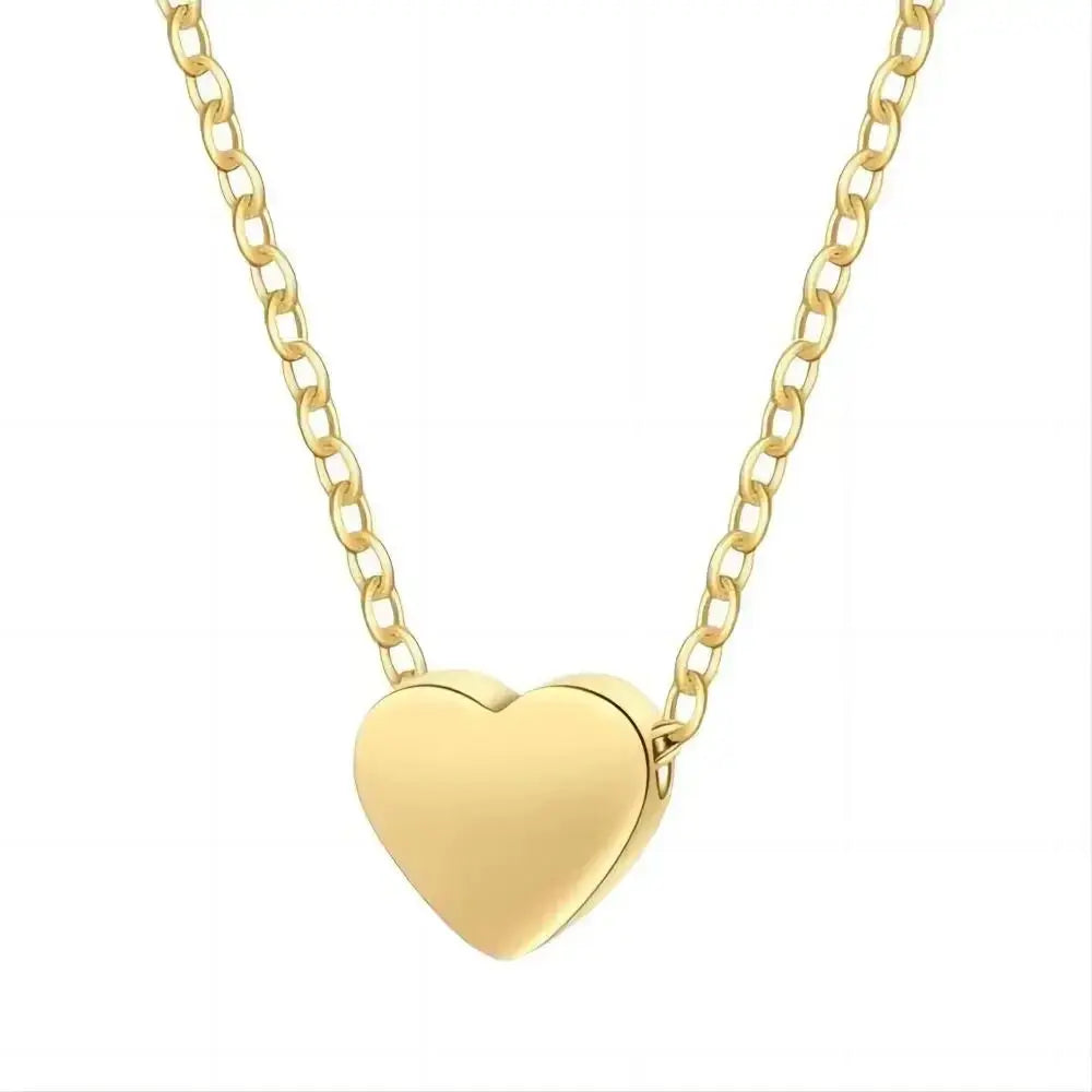Collier cœur minimaliste doré acier inoxydable zircon MAWIS