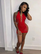 Transparent Lace Short Dress MAWIS