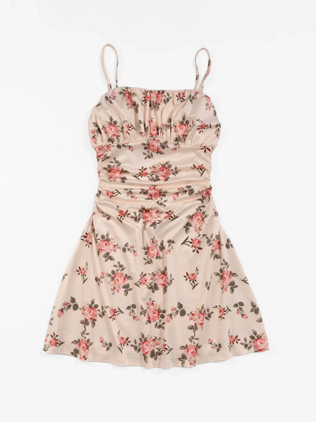 Robe Mini florale bretelles froncée femme - MAWIS