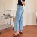 Blue Straight Leg Jeans Women's MAWIS