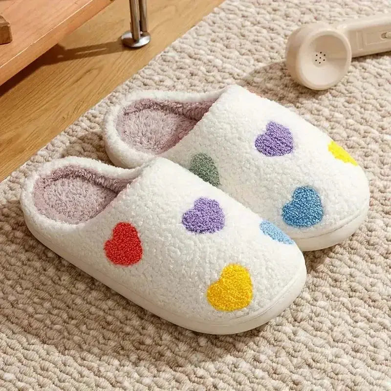 Ladies Soft Sole Slippers Winter Warm Anti-Slip Home Slippers Comfortable Poop Texture for Women - MAWIS