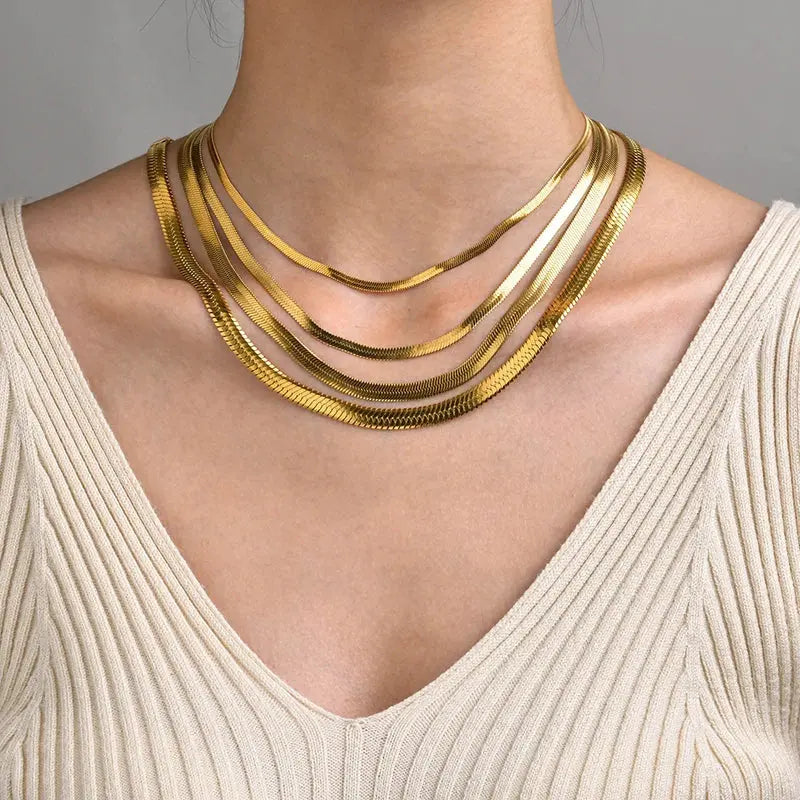 Hot Classic Unisex Flat Snake Chain MAWIS