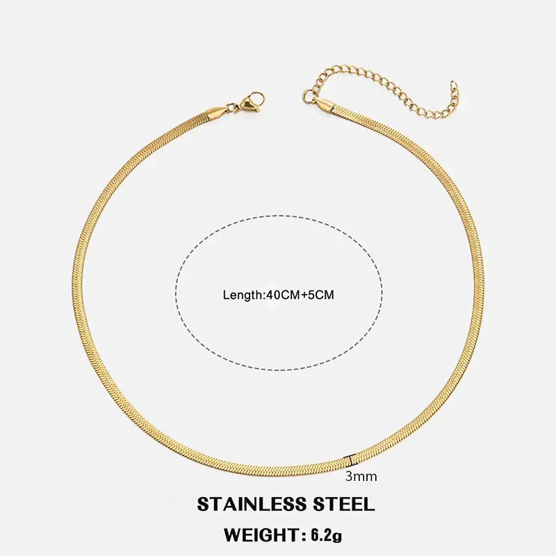 Hot Classic Unisex Flat Snake Chain MAWIS