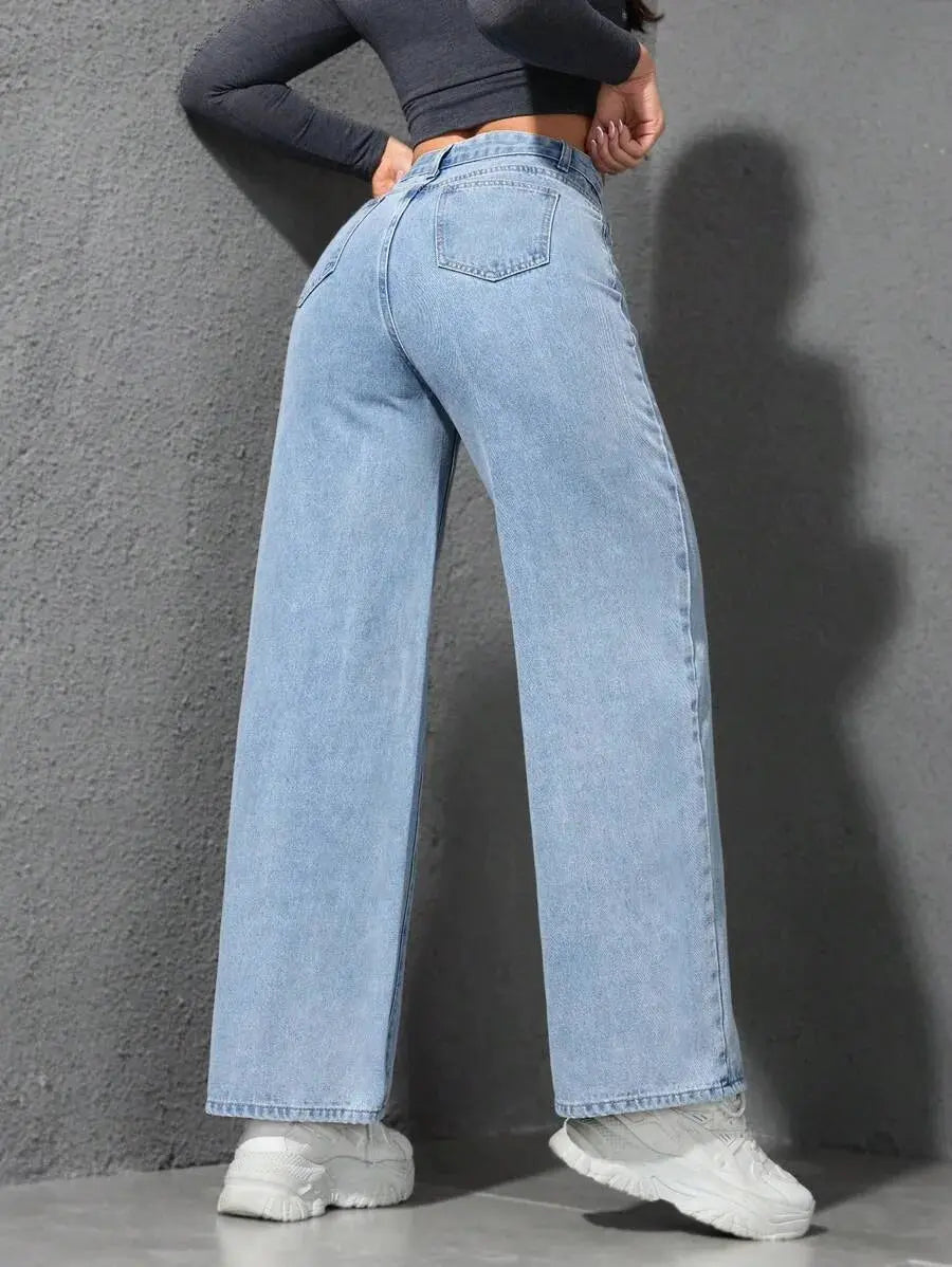 Retro Loose Wide Leg Jeans Fashion Women MAWIS