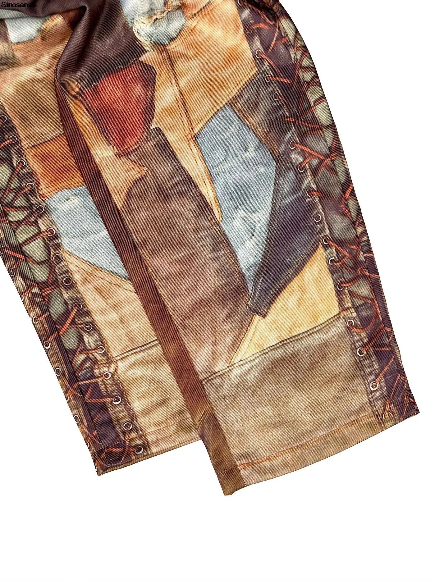 Women Print Jeans 2025 Loose Wide Leg MAWIS