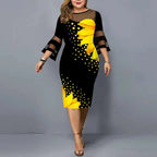 Robe Patchword Mesh Femme 5XL MAWIS