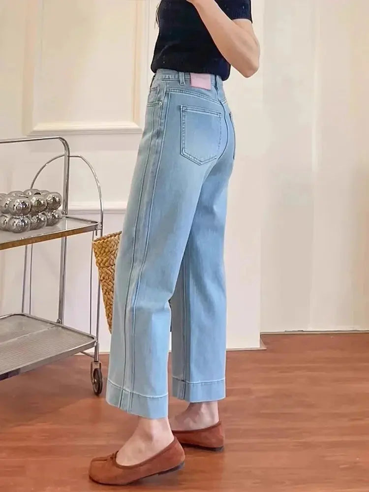 Blue Straight Leg Jeans Women's MAWIS