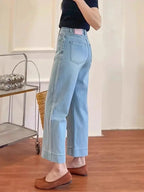 Blue Straight Leg Jeans Women's MAWIS