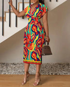 Women Print Dress Sexy MAWIS