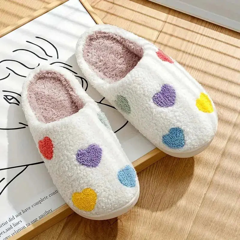 Ladies Soft Sole Slippers Winter Warm Anti-Slip Home Slippers Comfortable Poop Texture for Women - MAWIS