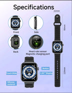 2026 T7 Smart Watch Ultra Thin Light 183 HD Large Screen Bluetooth Calling Heart Rate Sleep Monitor IP67 Waterproof for Sports MAWIS