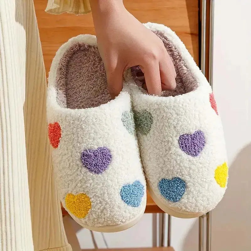 Ladies Soft Sole Slippers Winter Warm Anti-Slip Home Slippers Comfortable Poop Texture for Women - MAWIS