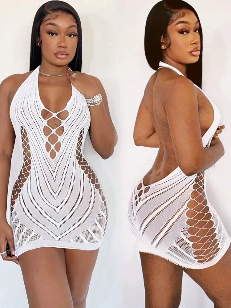 Transparent Lace Short Dress MAWIS