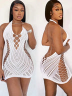 Transparent Lace Short Dress MAWIS