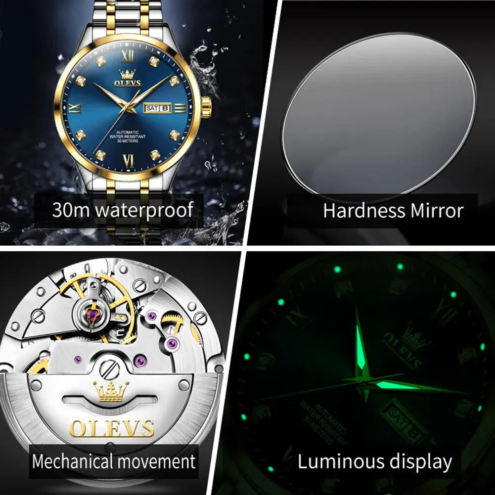 Montre automatique homme luxe OLEVS 9946 diamant étanche MAWIS