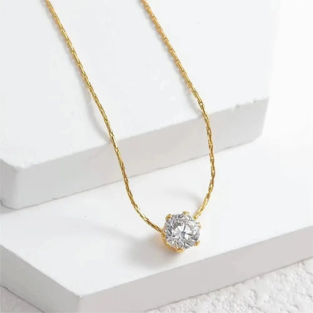 Collier cœur minimaliste doré acier inoxydable zircon MAWIS