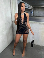 Transparent Lace Short Dress MAWIS
