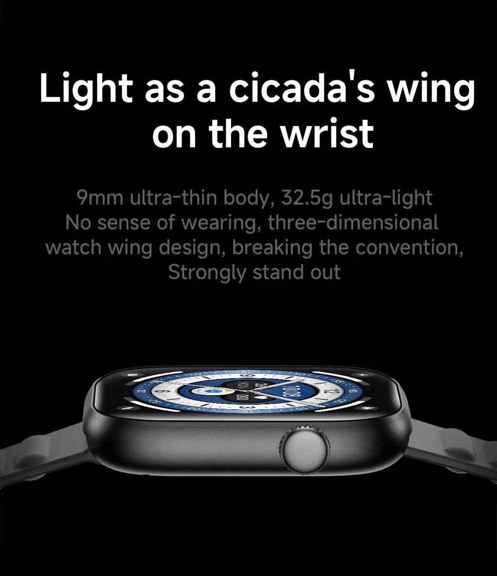 2026 T7 Smart Watch Ultra Thin Light 183 HD Large Screen Bluetooth Calling Heart Rate Sleep Monitor IP67 Waterproof for Sports MAWIS