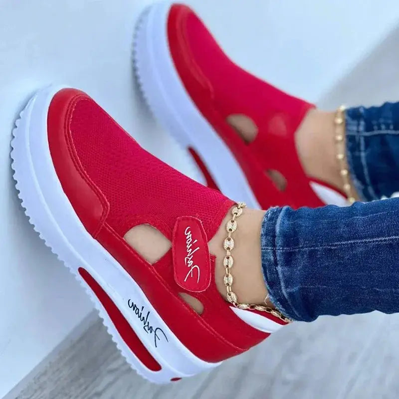 Sneakers Women Shoes Woman Tennis Shoes Canvas Shoe Female Casual Shoes Ladies Sport Shoes Platform Sneaker Hollow Out Shoes - MAWIS